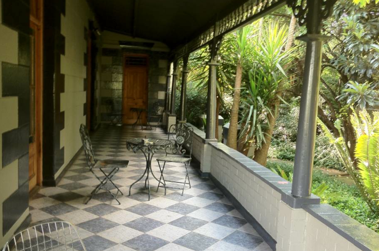 The Gables patio and garden area